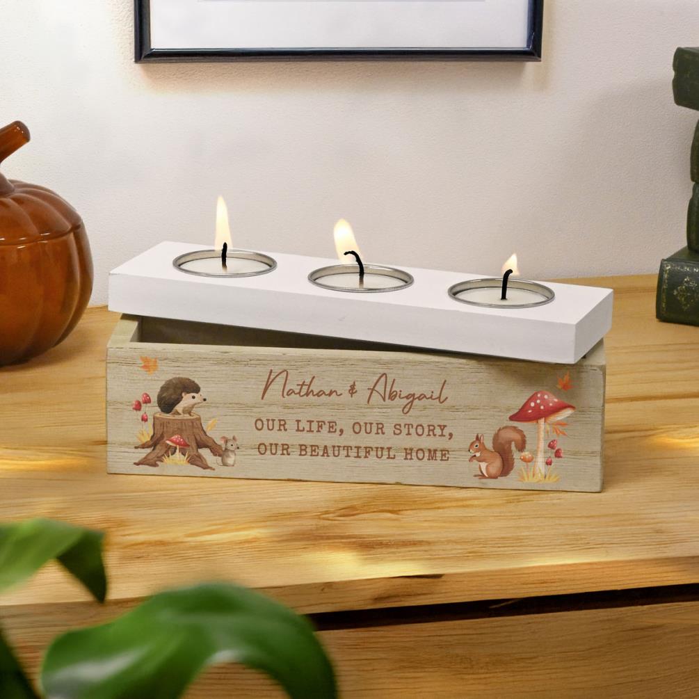 Personalised Autumn Triple Tea Light Box Extra Image 2